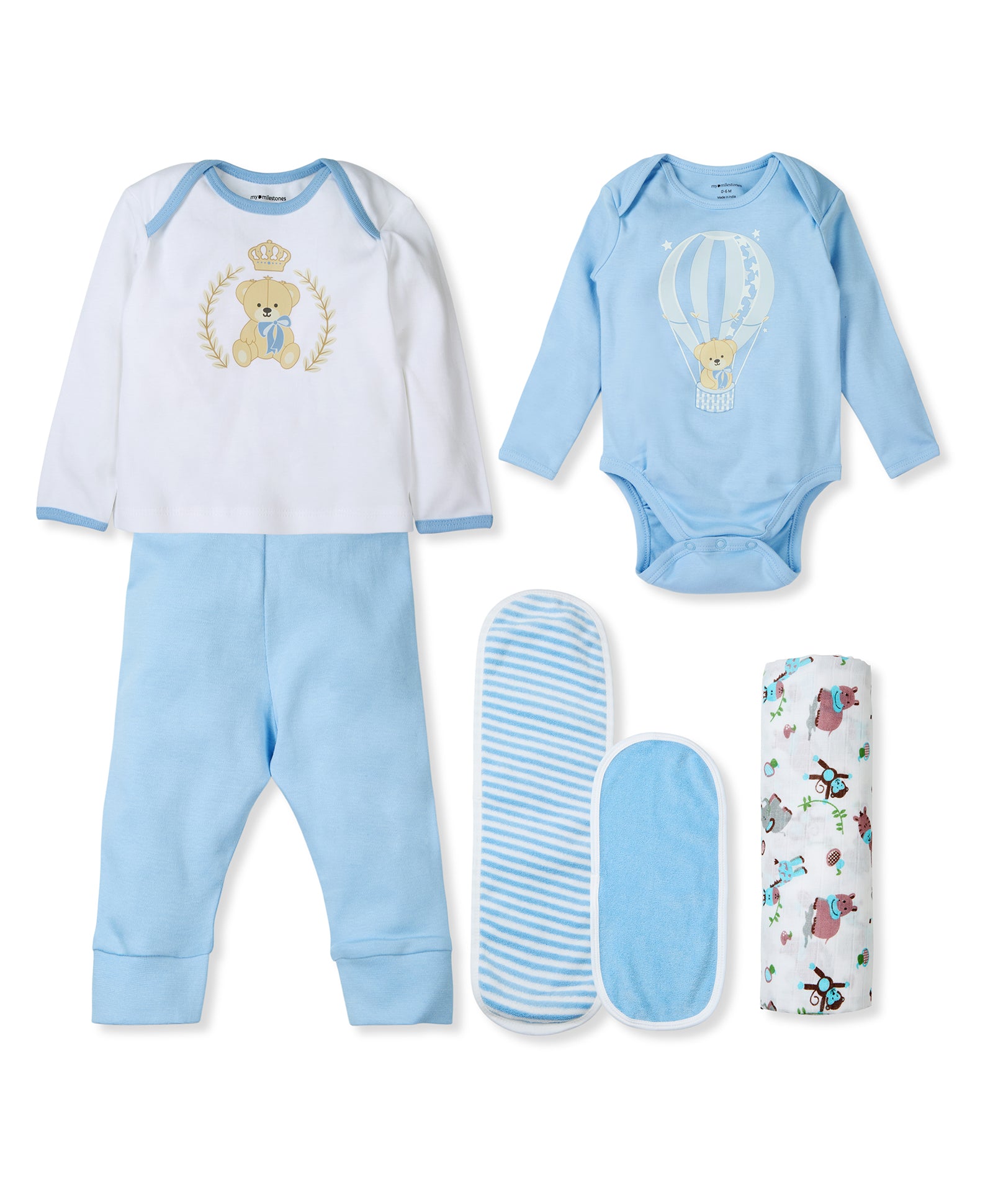 Love Bundle Infant Essential Gift Set Pack of 6 pcs - Blue