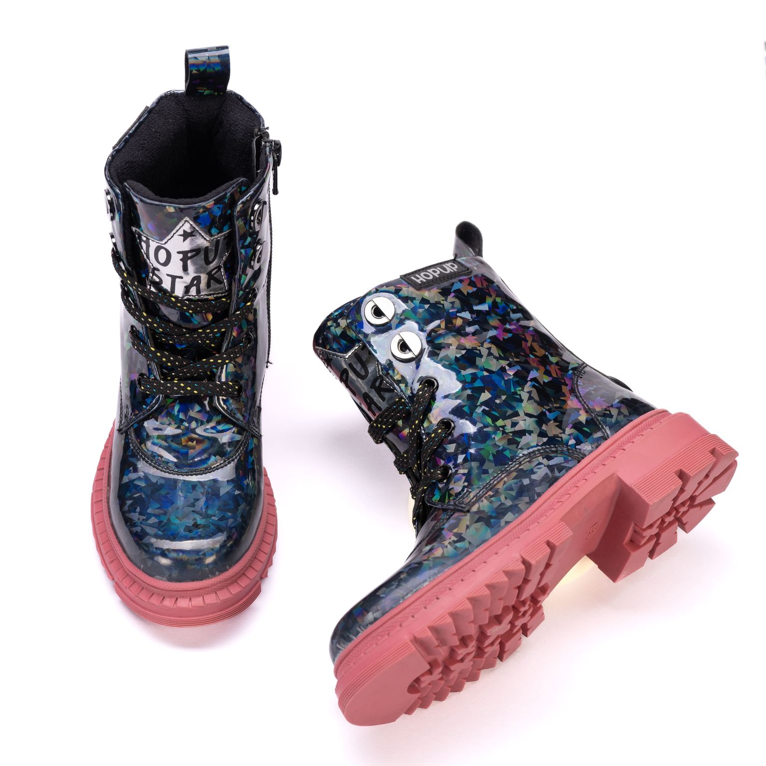 Rock Star Glitter Boots | Sparkly Zip-Up Party Boots for Kids | Lightweight & Anti-Skid Designer Footwear
