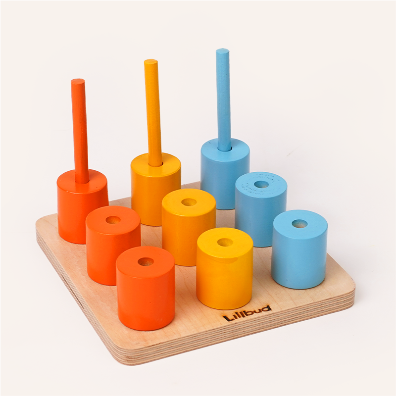 Peg Board - Stack and sort with 8 pattern cards