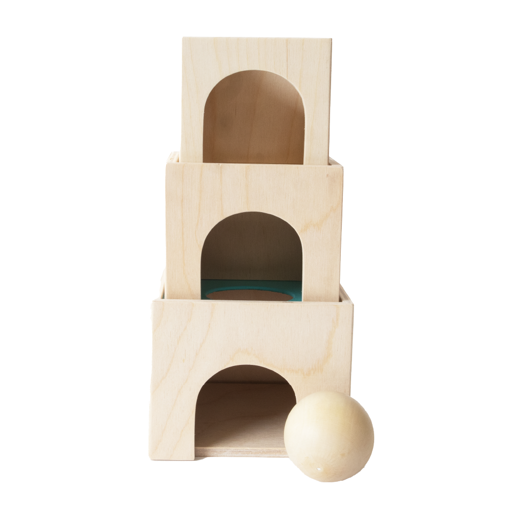 Wooden block set - Stacking, Nesting and Object Permanence Learning Toy