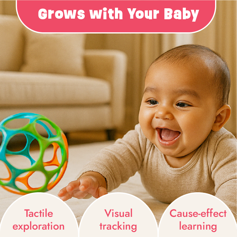 Grippy O-ball for early grasping by infants