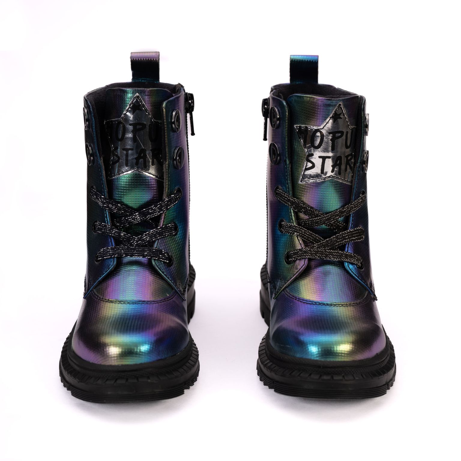 Rock Star Shimmer Boots | Hi-Top Glitter Zip Boots for Kids | Eco-Friendly & Anti-Skid Party Footwear