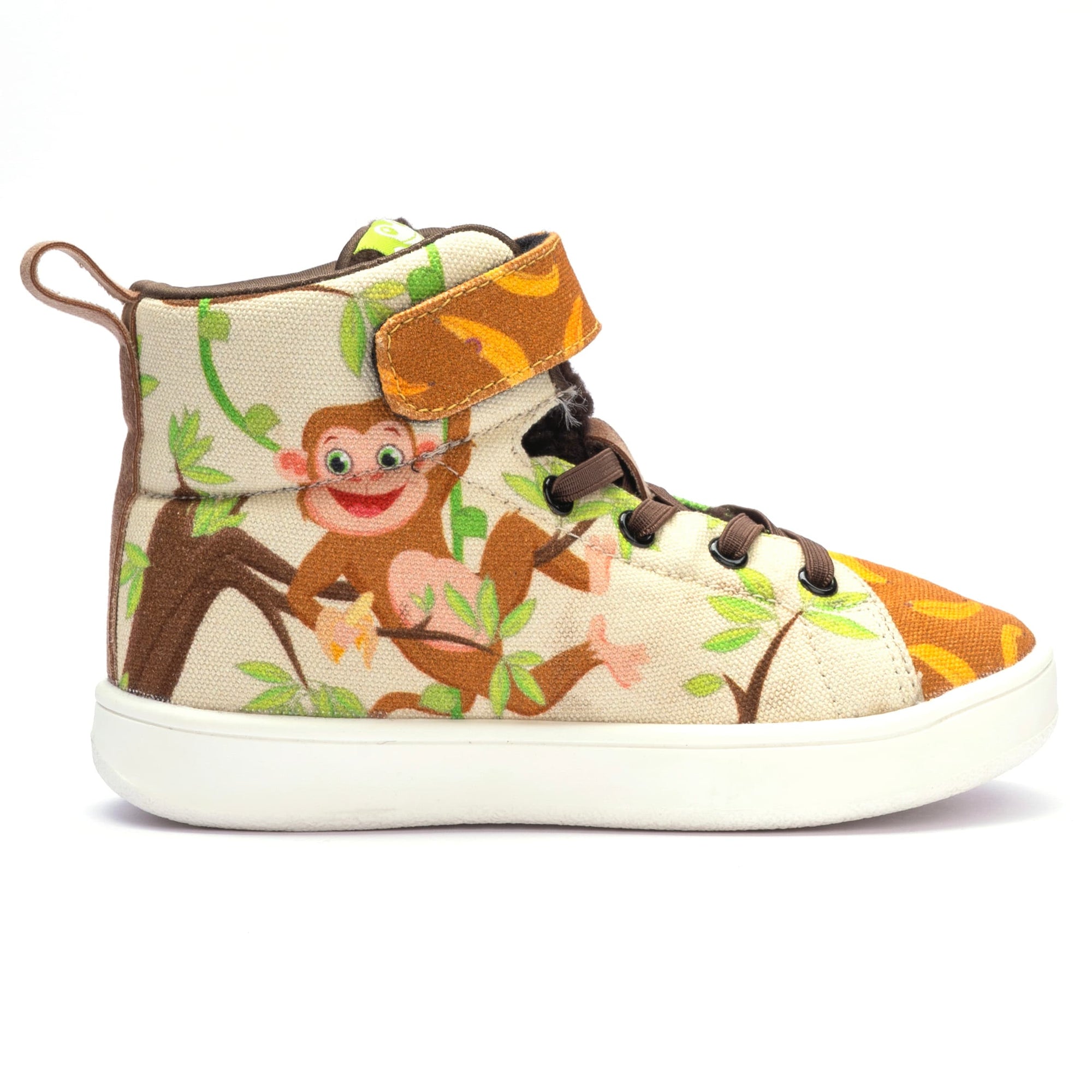 Kids Monkey Hi-Top Sneakers | Playful Corded Lace-Up Shoes | Lightweight & Anti-Skid Sneakers for Kids
