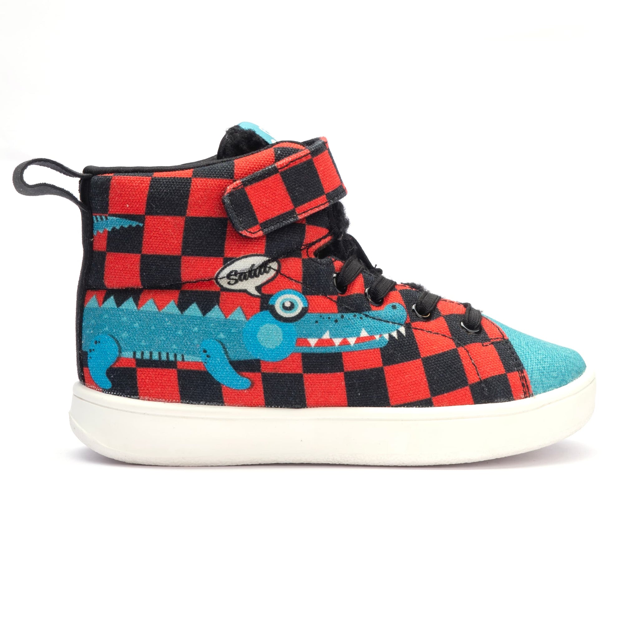 Kids Alligator Hi-Top Sneakers | Bold Corded Shoes with Lace-Up Closure | Stylish & Anti-Skid Sneakers for Kids