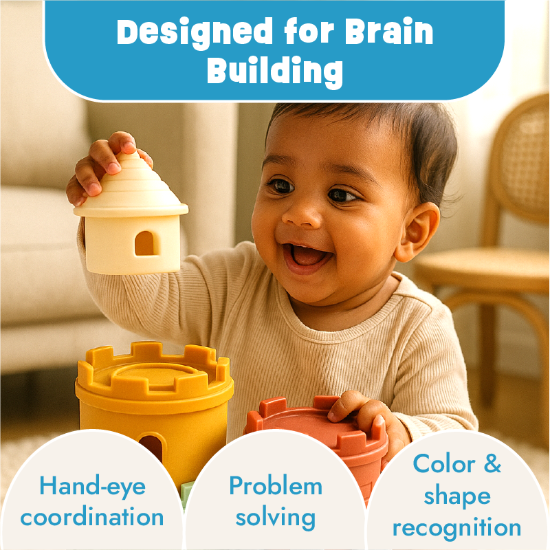 Silicone Castle Stacker for Beach Time, bath time fun and imaginative play