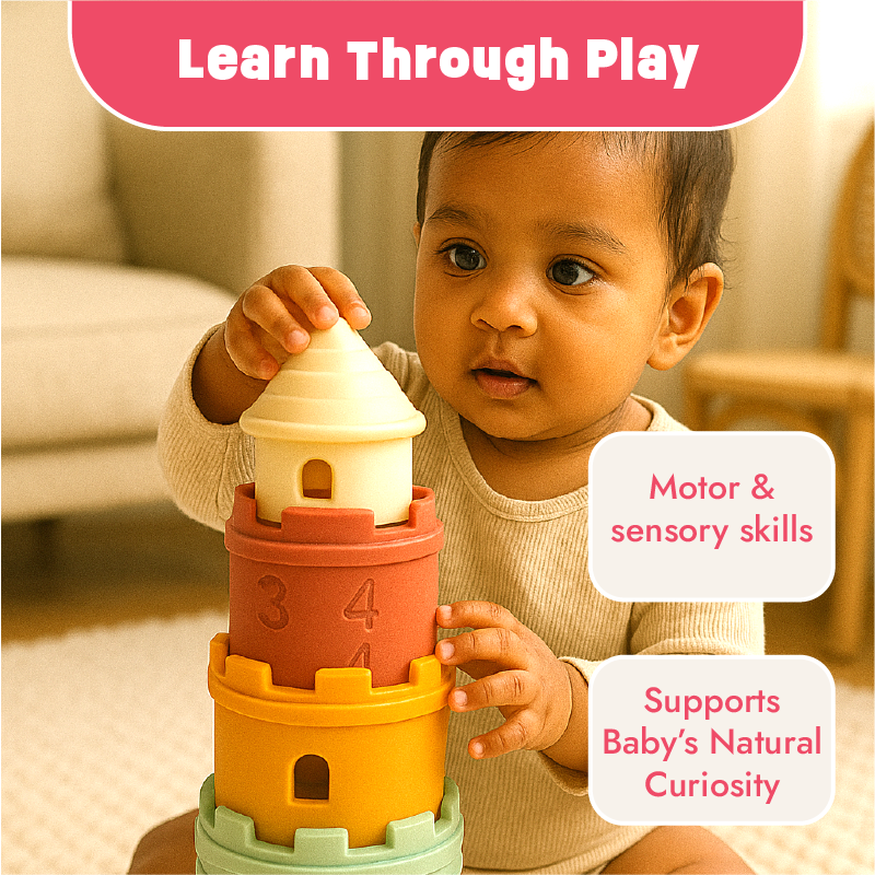 Silicone Castle Stacker for Beach Time, bath time fun and imaginative play
