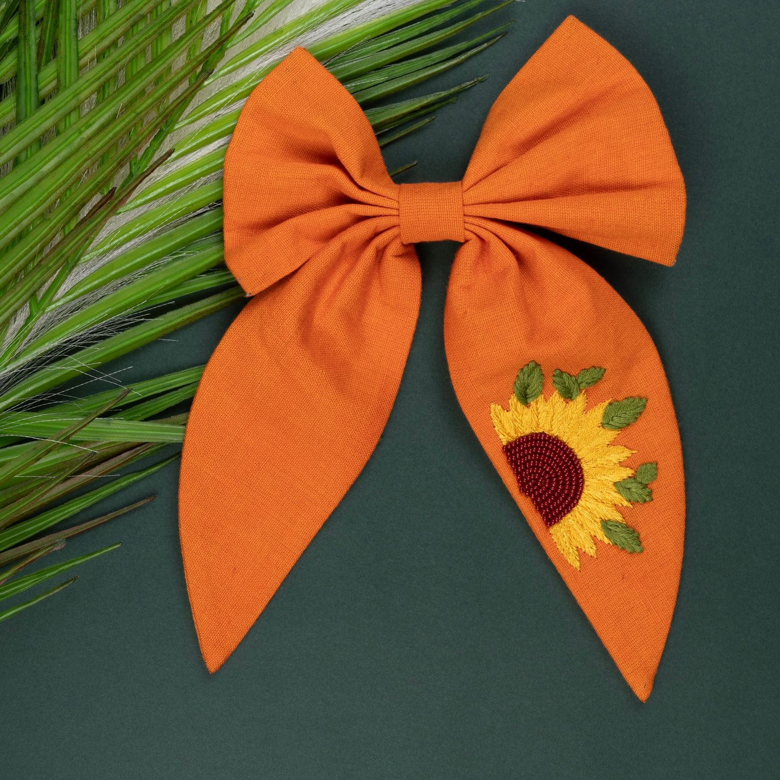 Sunshine Bloom – Big Designer Sunflower Hair Bow (Set of 1)
