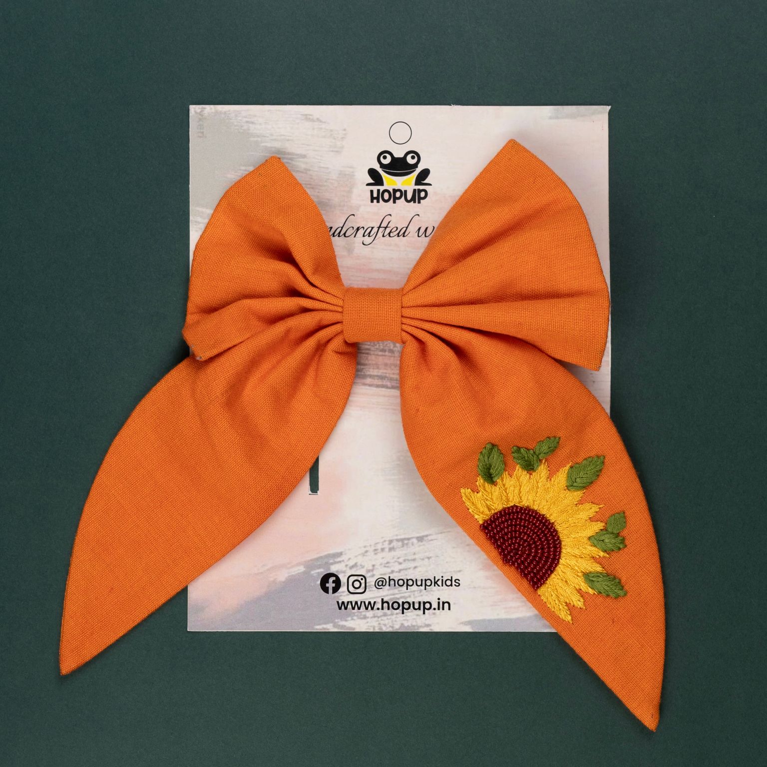 Sunshine Bloom – Big Designer Sunflower Hair Bow (Set of 1)