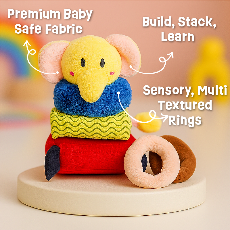 Ellie - Sensory Elephant stacking soft toy