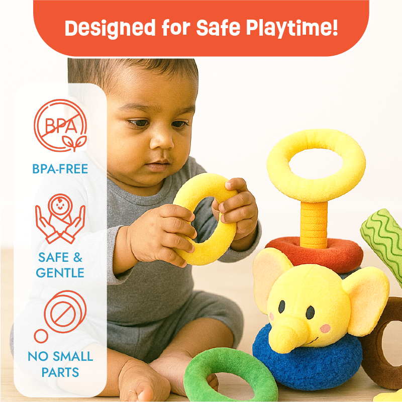 Ellie - Sensory Elephant stacking soft toy