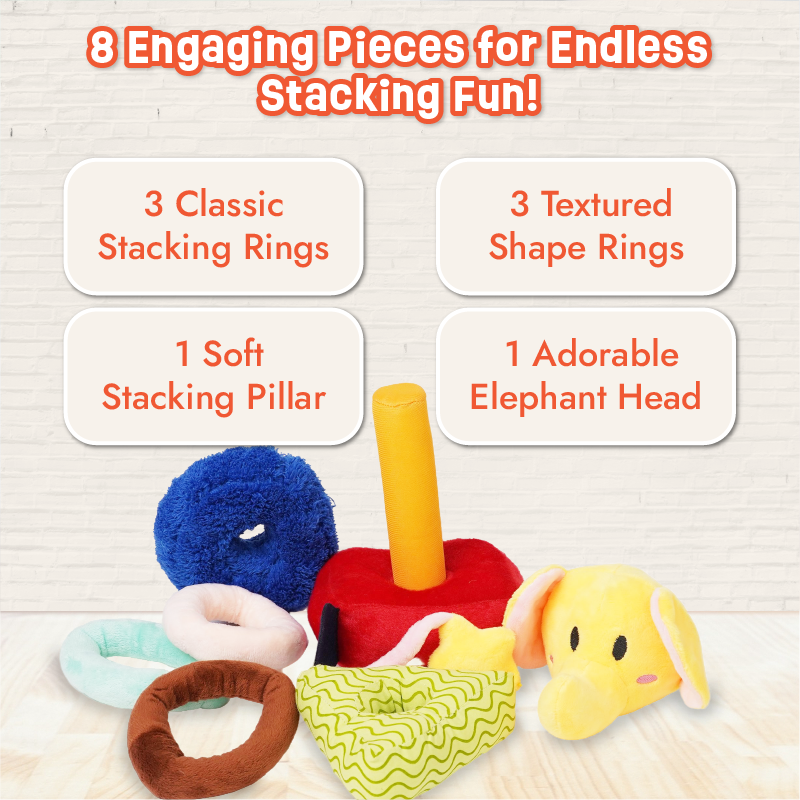 Ellie - Sensory Elephant stacking soft toy