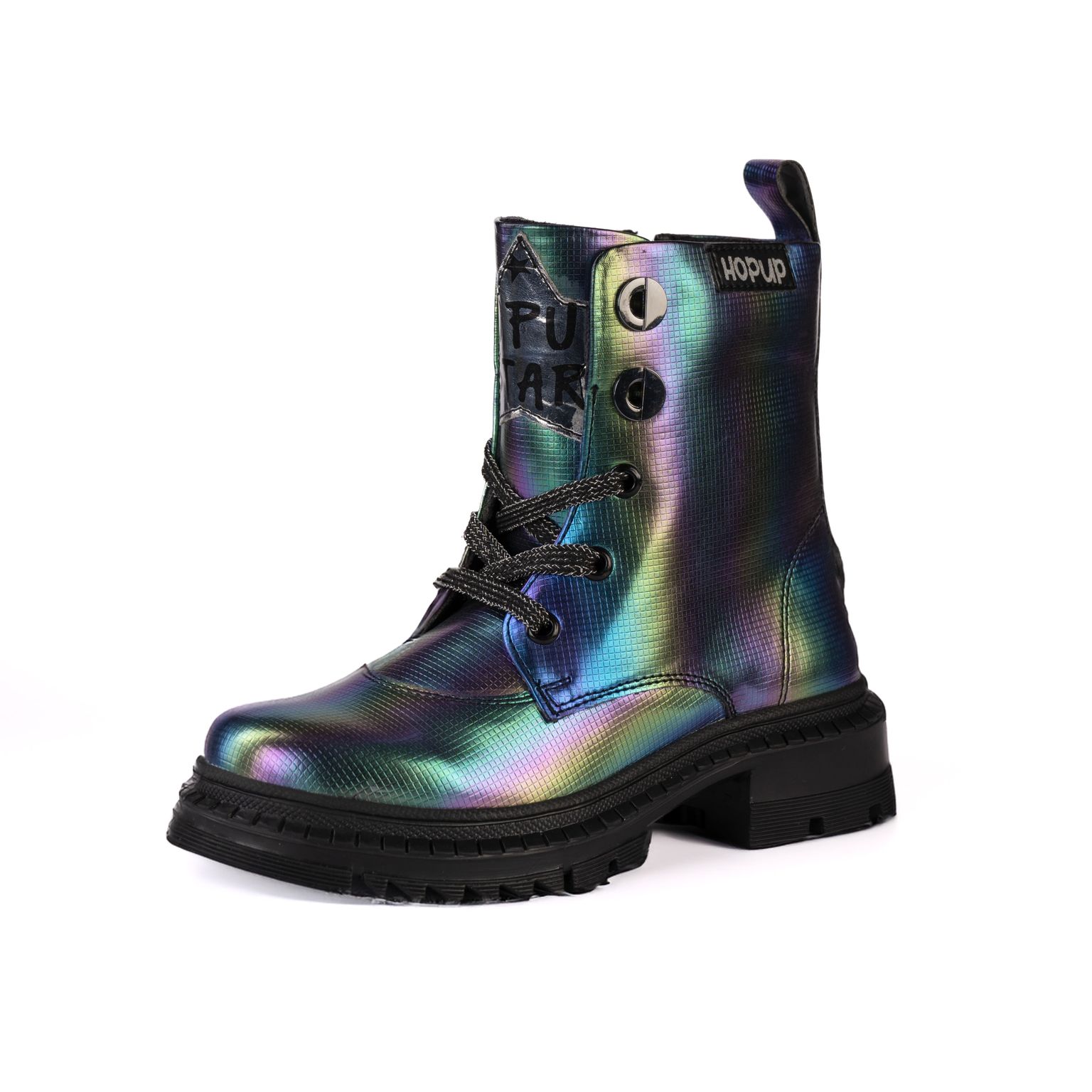 Rock Star Shimmer Boots | Hi-Top Glitter Zip Boots for Kids | Eco-Friendly & Anti-Skid Party Footwear