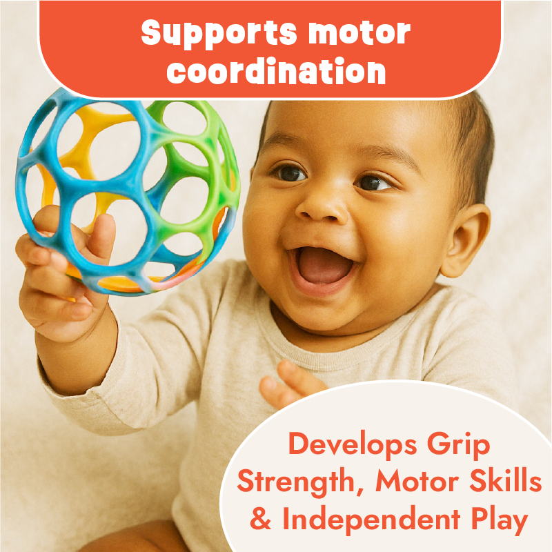 Grippy O-ball for early grasping by infants