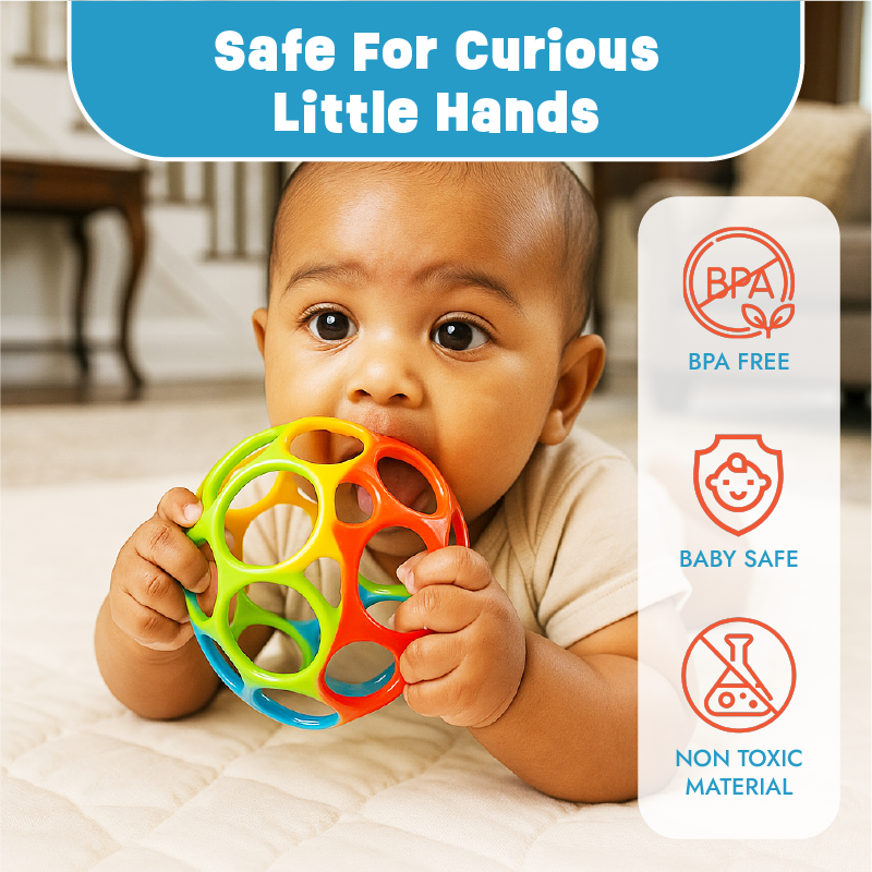 Grippy O-ball for early grasping by infants