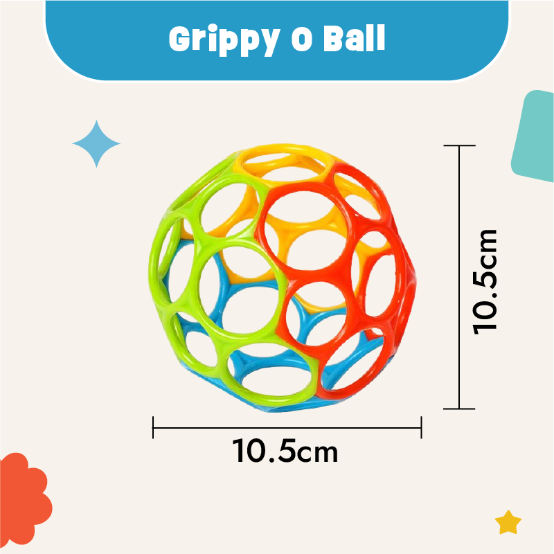 Grippy O-ball for early grasping by infants