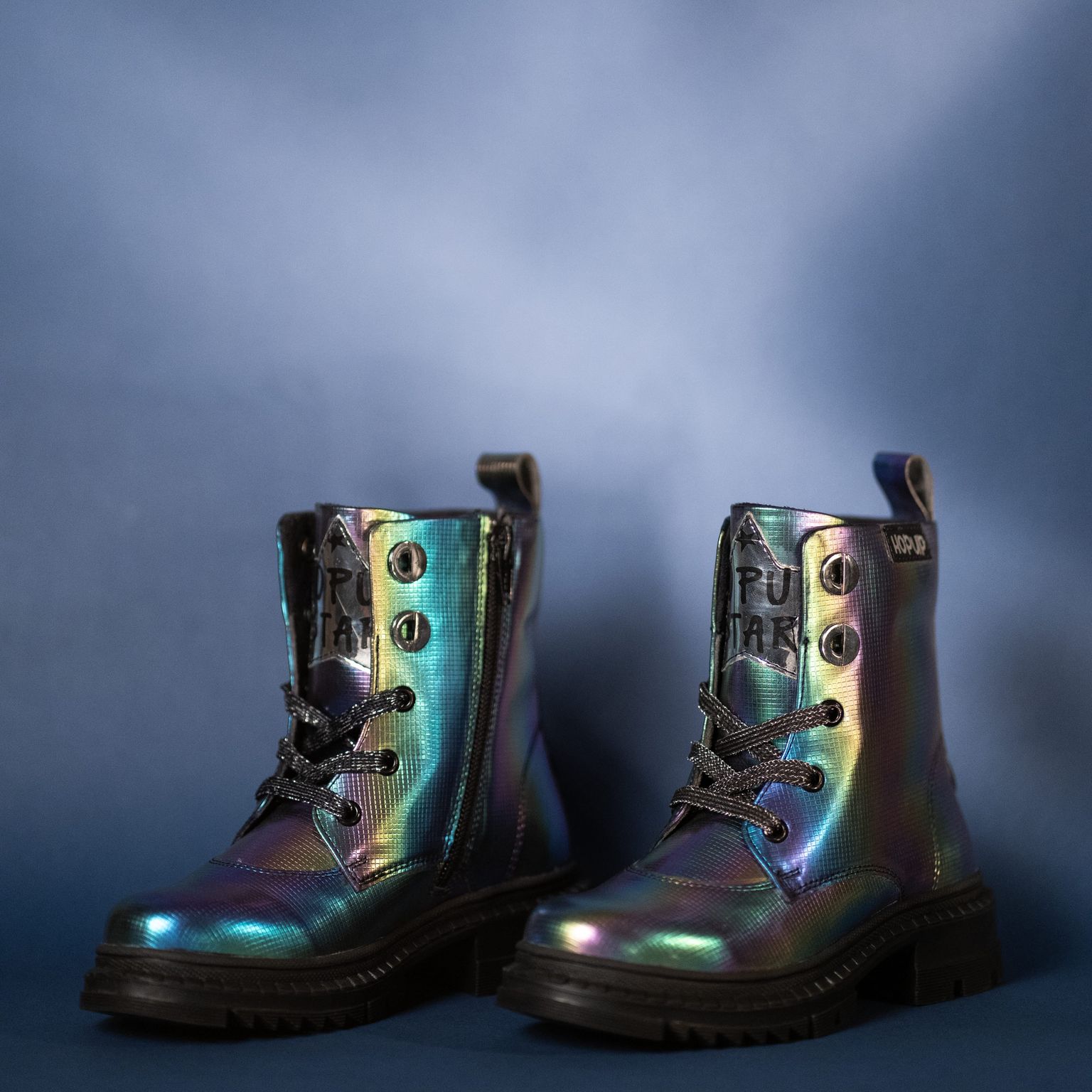 Rock Star Shimmer Boots | Hi-Top Glitter Zip Boots for Kids | Eco-Friendly & Anti-Skid Party Footwear