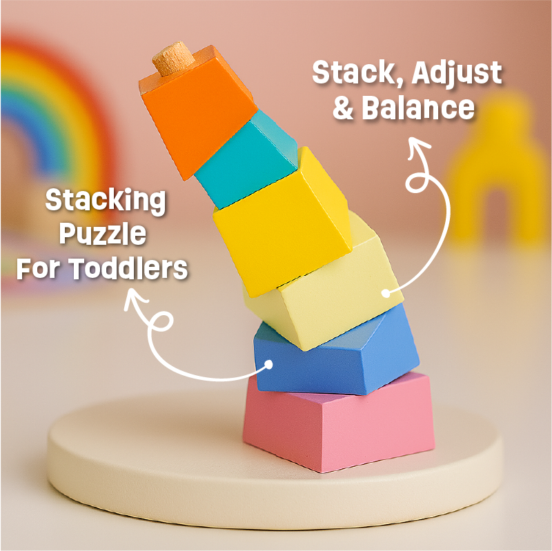 Leaning Tower - Stacking, Balance and Problem-solving Toy for Toddlers