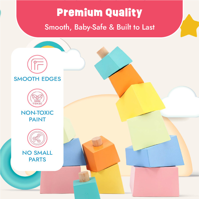 Leaning Tower - Stacking, Balance and Problem-solving Toy for Toddlers