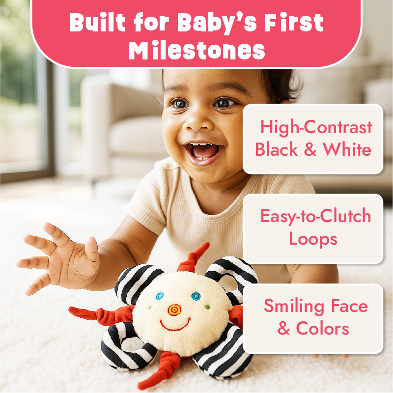 Snuggle Clutch - High contrast sensory soft toy for babies