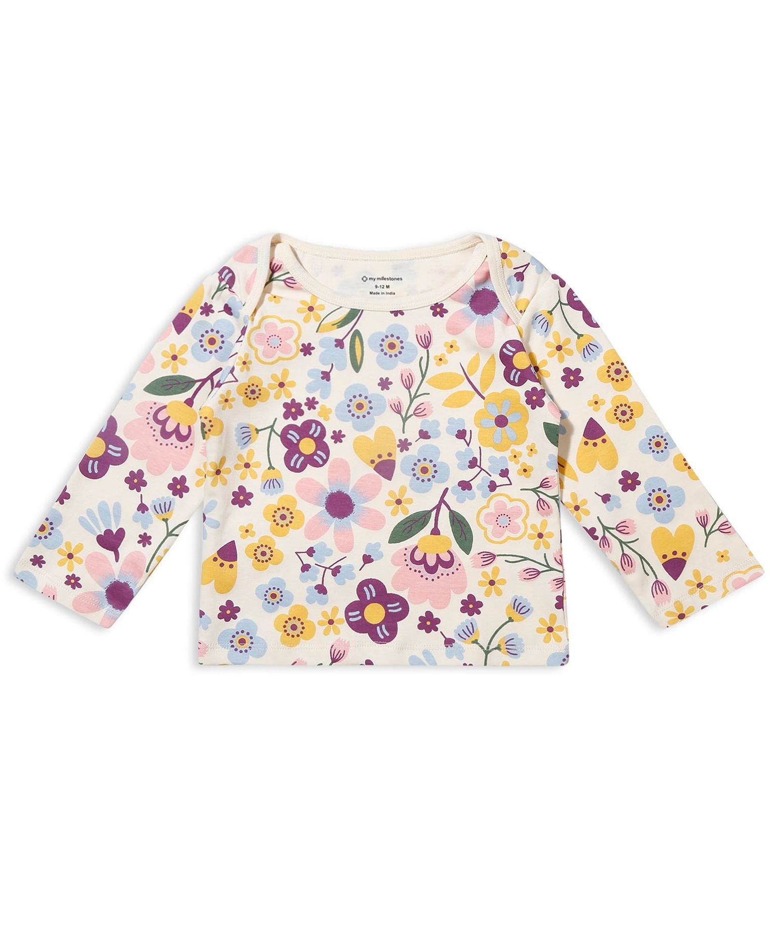 100% Cotton Full Sleeves Envelope Neck Tee Pack Of 3 - Multicolour