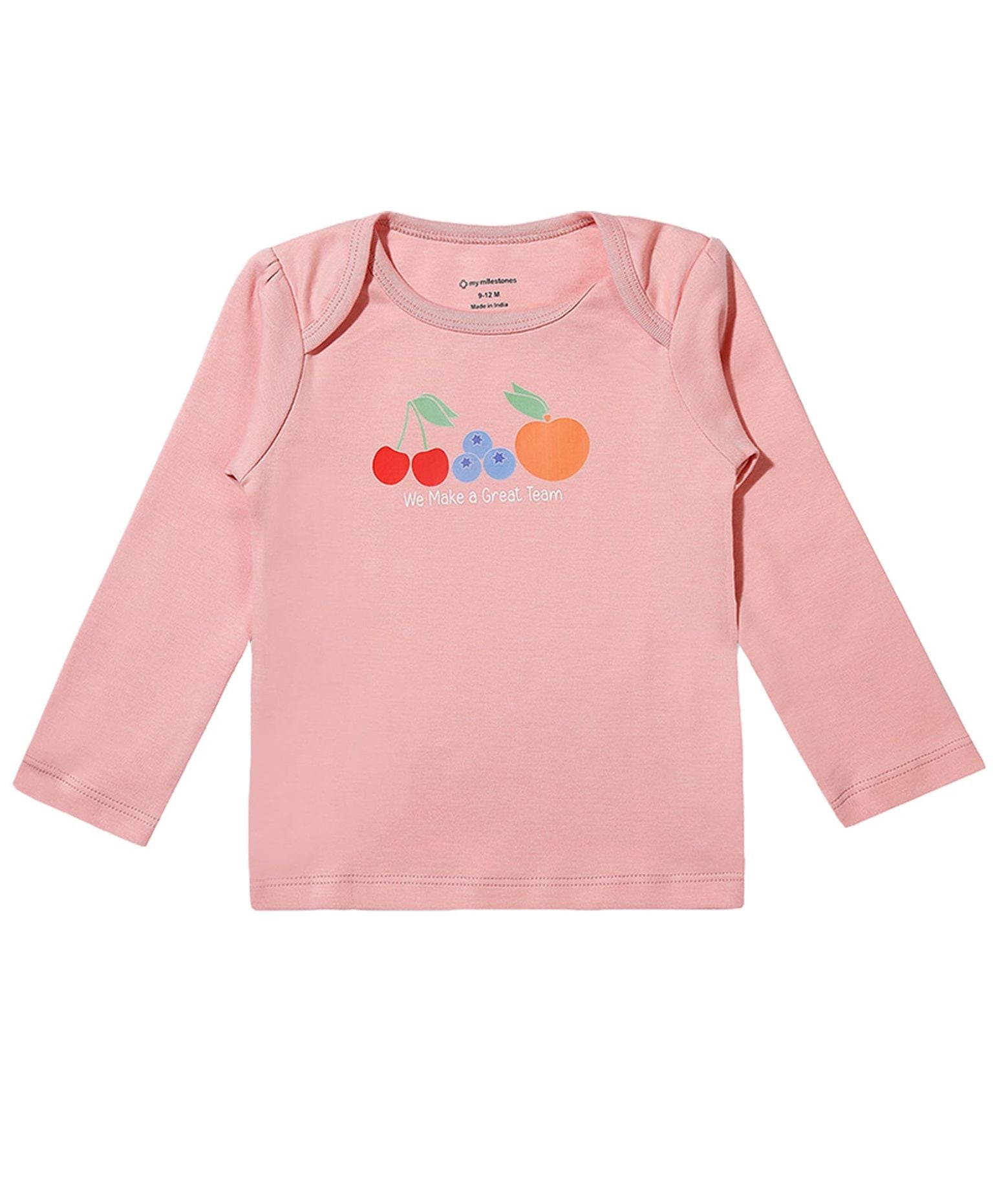 100% Cotton Full Sleeves Envelope Neck Tee Pack Of 3 - Multicolour