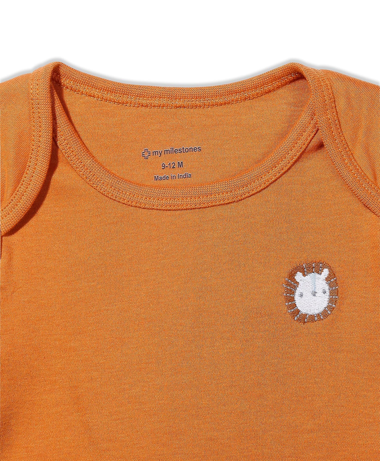 100% Cotton Full Sleeves Envelope Neck Tee Pack Of 3 - Multicolour
