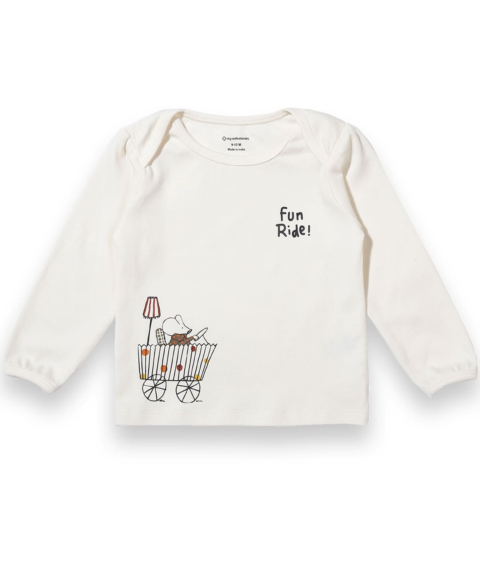100% Cotton Full Sleeves Envelope Neck Tee Pack Of 3 - Multicolour