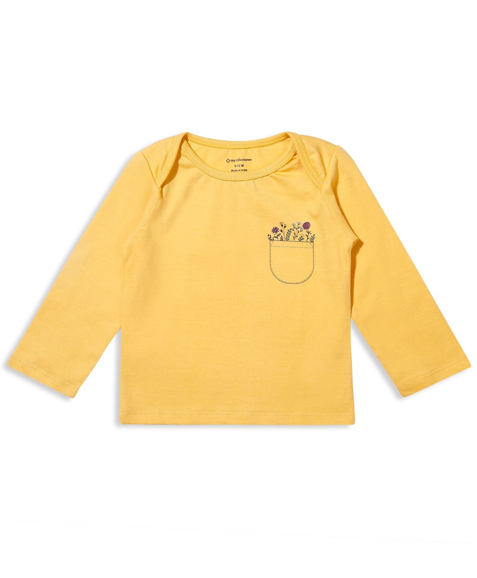 100% Cotton Full Sleeves Envelope Neck Tee Pack Of 3 - Multicolour
