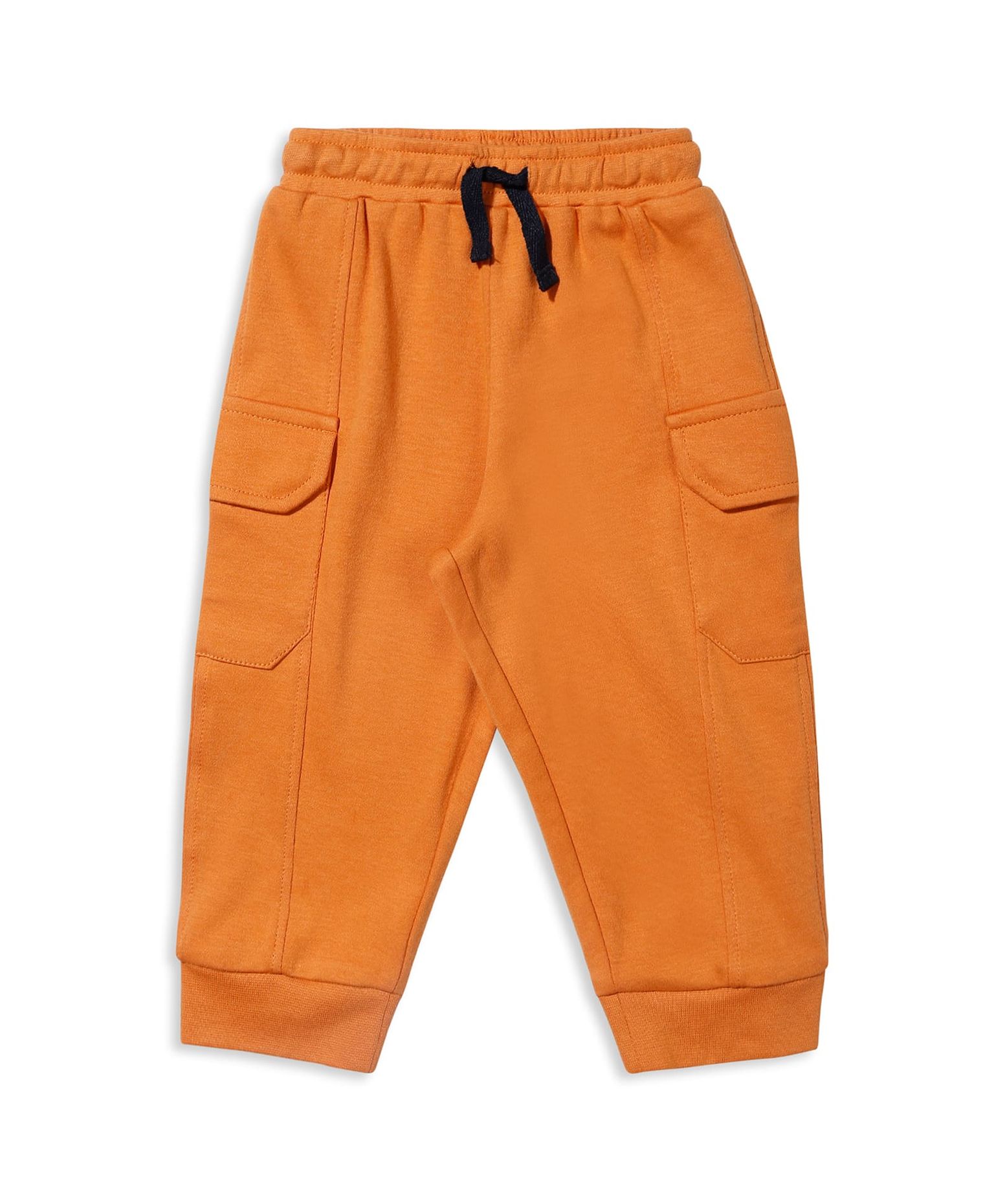 100% Cotton Color Block Lion Embroidery Set N Suit - Off White/Orange