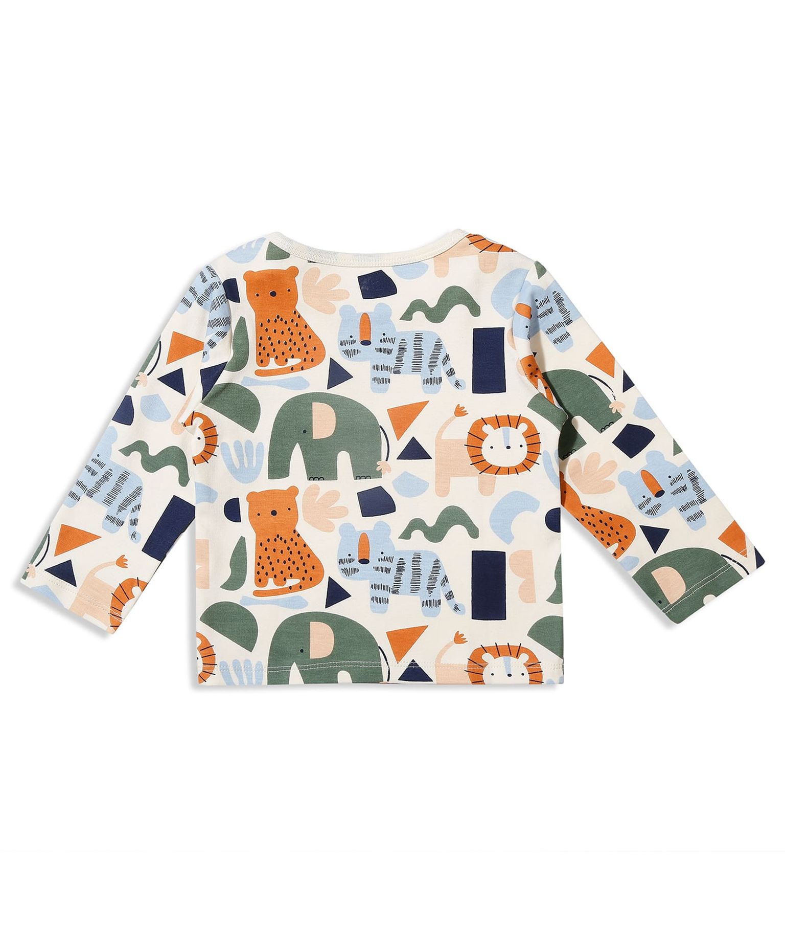 100% Cotton Full Sleeves Envelope Neck Tee Pack Of 3 - Multicolour