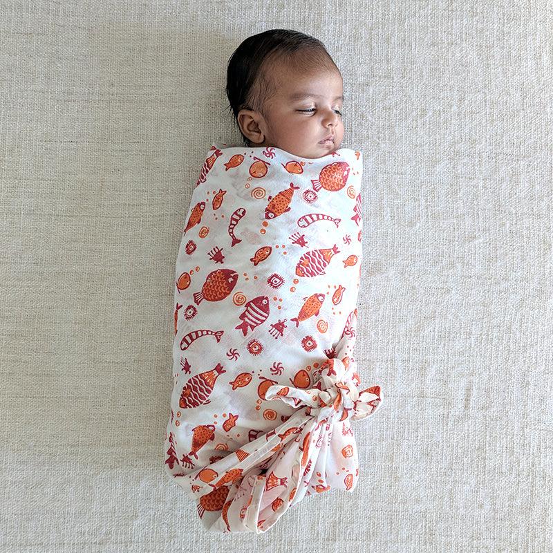 Organic Koi Red Swaddle
