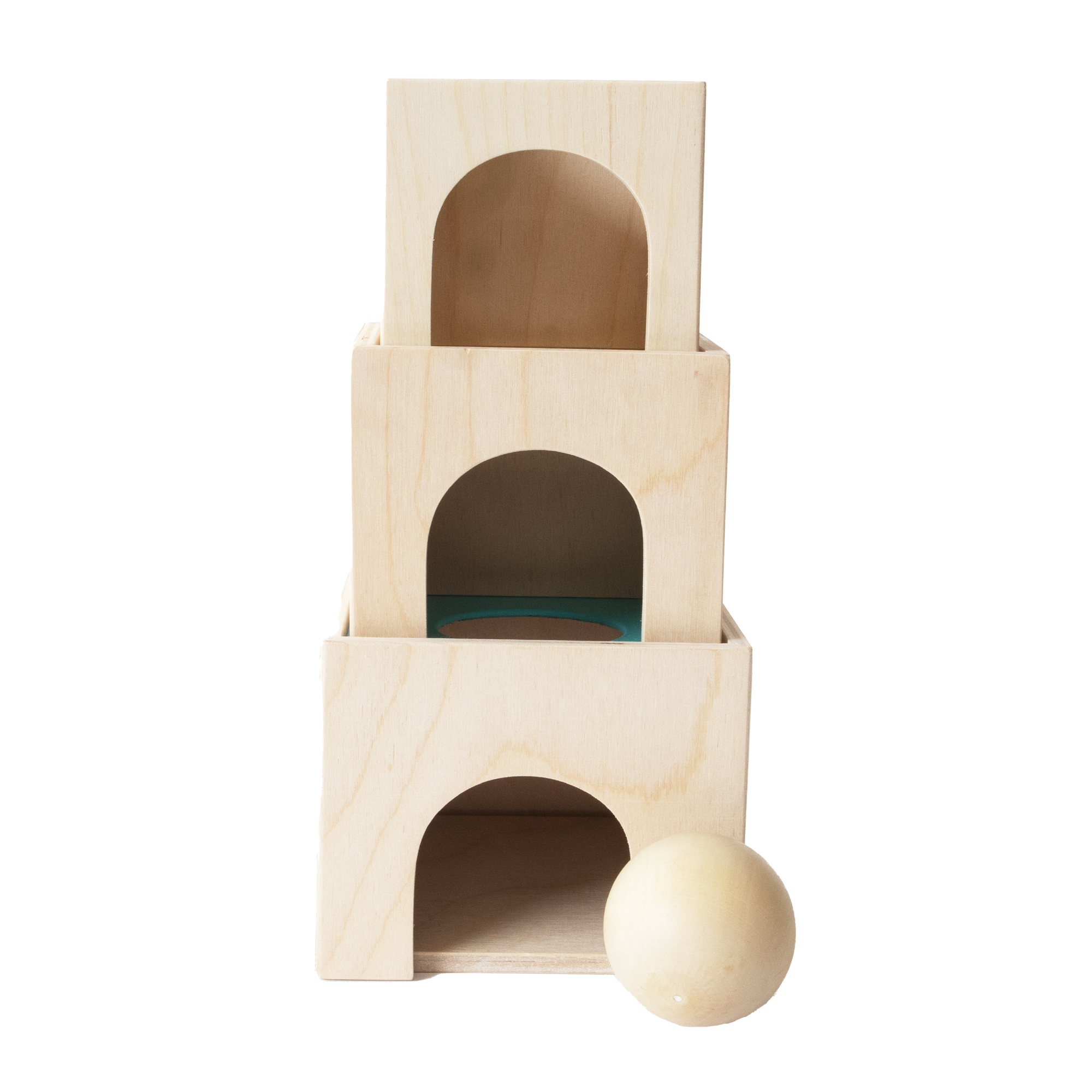 Wooden block set - Stacking, Nesting and Object Permanence Learning Toy