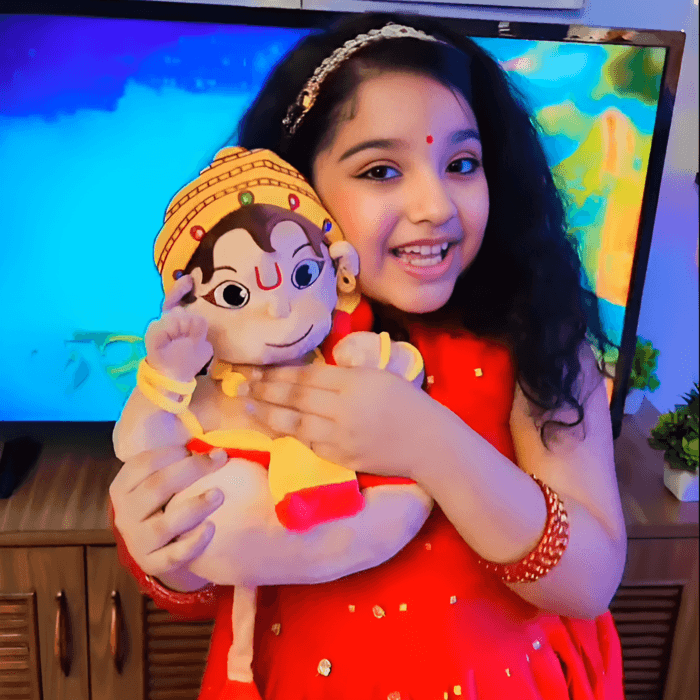 Baby Lord Hanuman Mantra Chanting Musical Soft Plush Toy for Kids (Medium 35 cm)