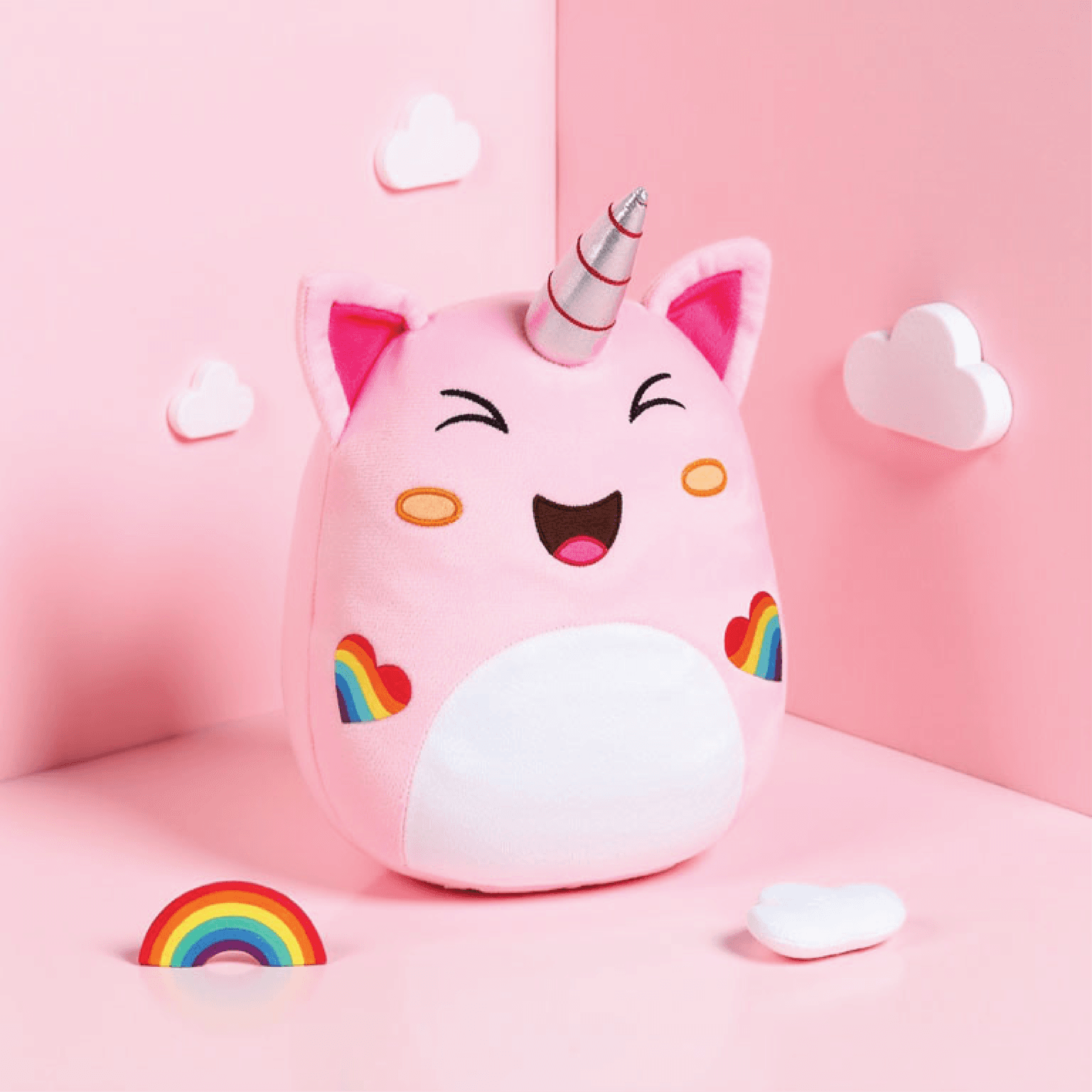 Pink Unicorn Plush Pillow Soft Toy - Iris (Medium 28 cm)