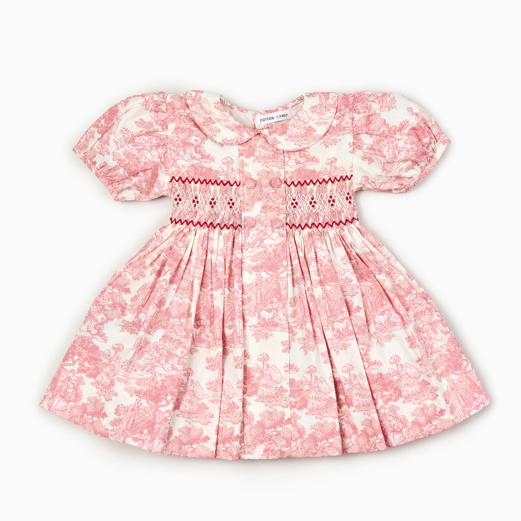 Country Toile Dress in Red
