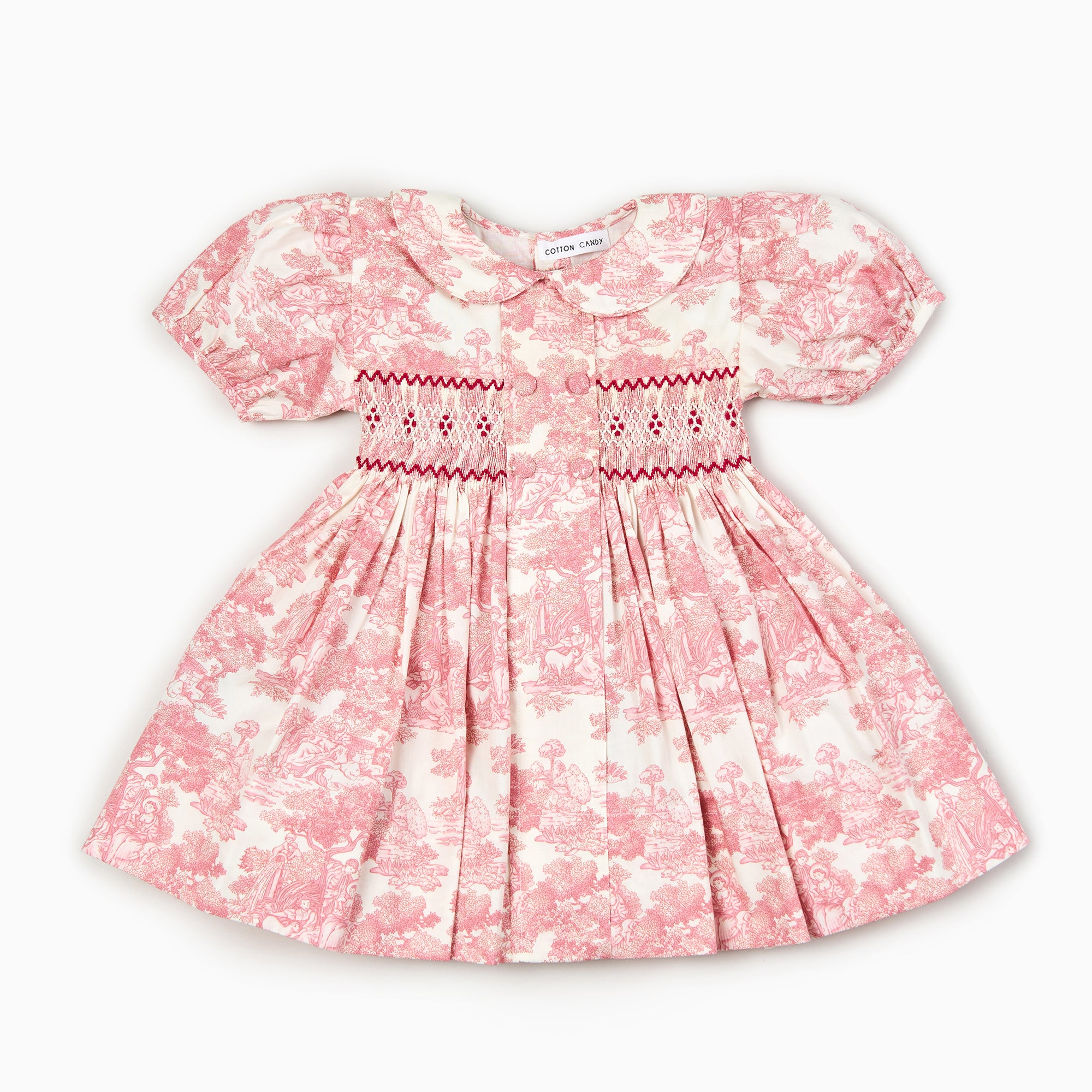 Country Toile Dress in Red