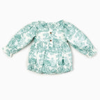 Country Toile Romper in Green