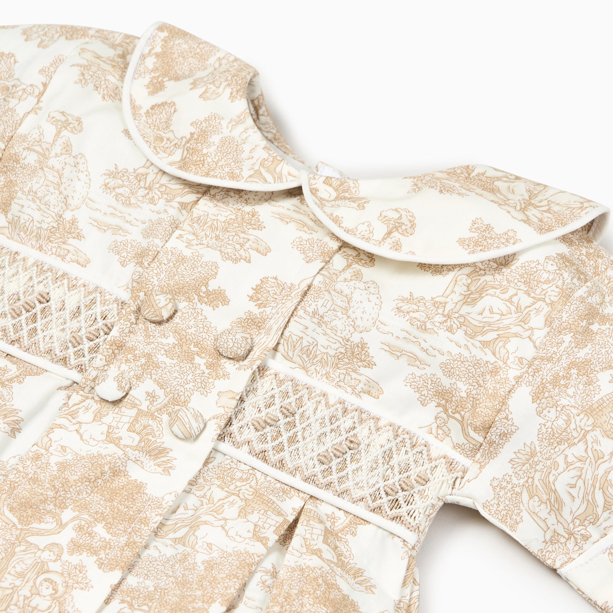 Country Toile Romper in Beige