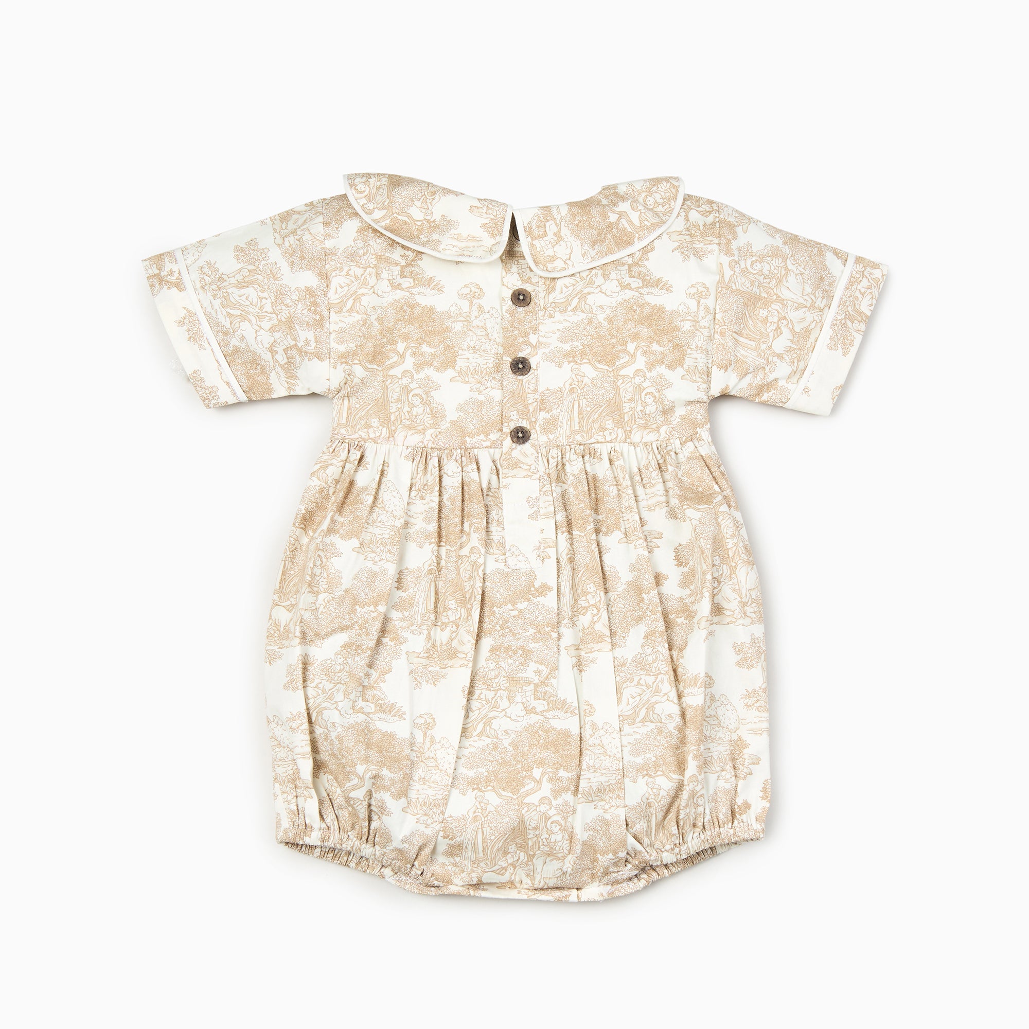 Country Toile Romper in Beige