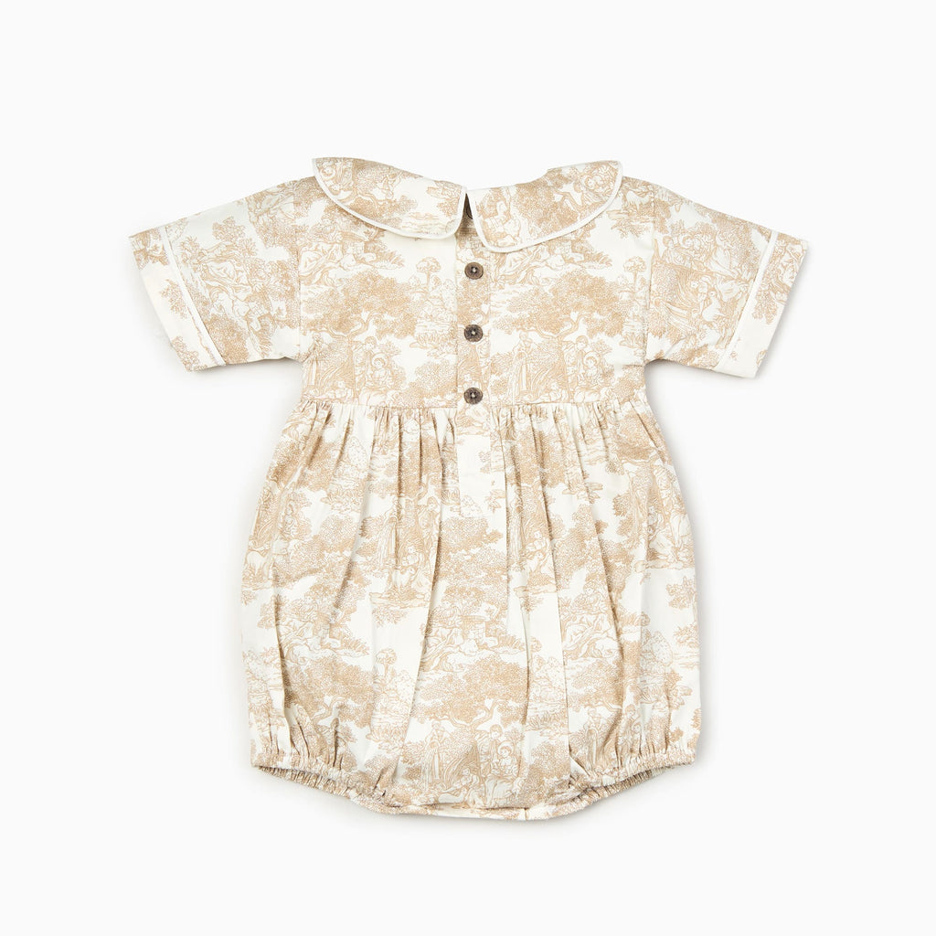 Country Toile Romper in Beige