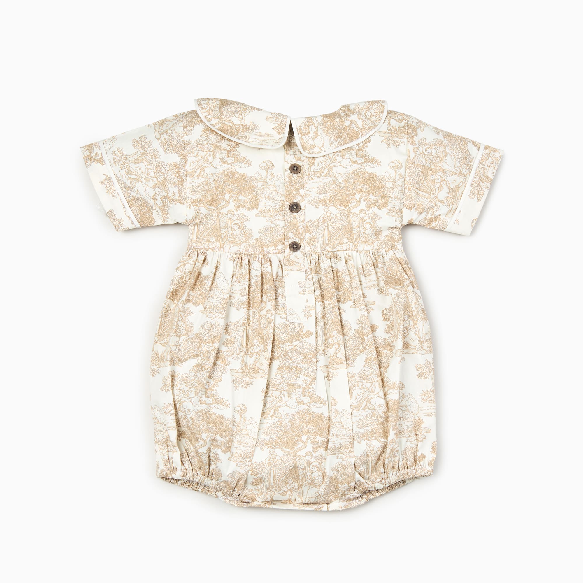 Country Toile Romper in Beige