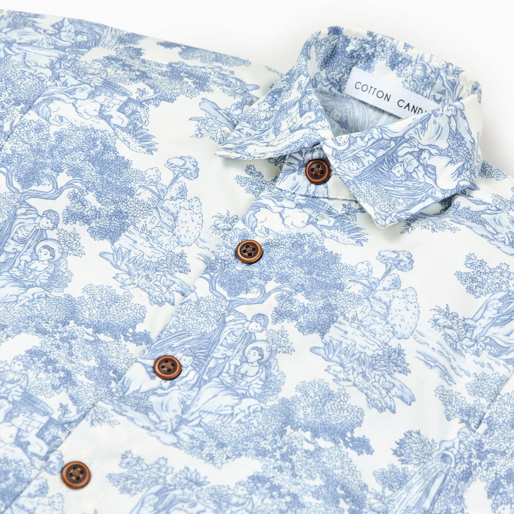 Country Toile Shirt in Blue