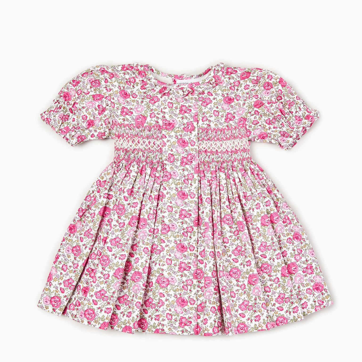 Pink Roses Hand smocked Dress