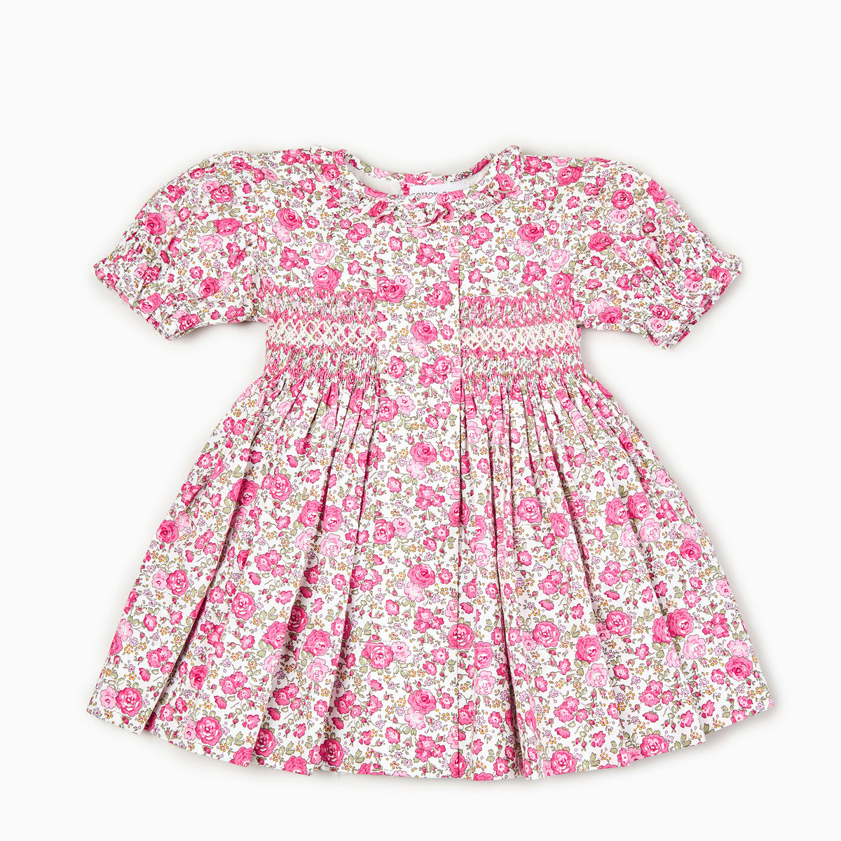Pink Roses Hand smocked Dress