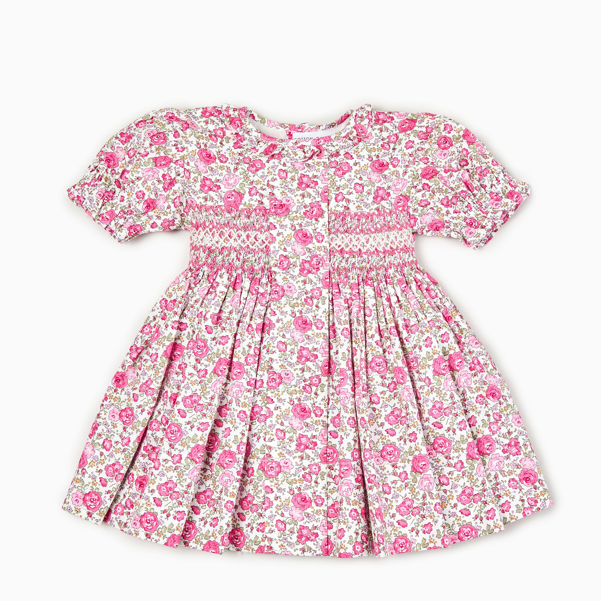 Pink Roses Hand smocked Dress