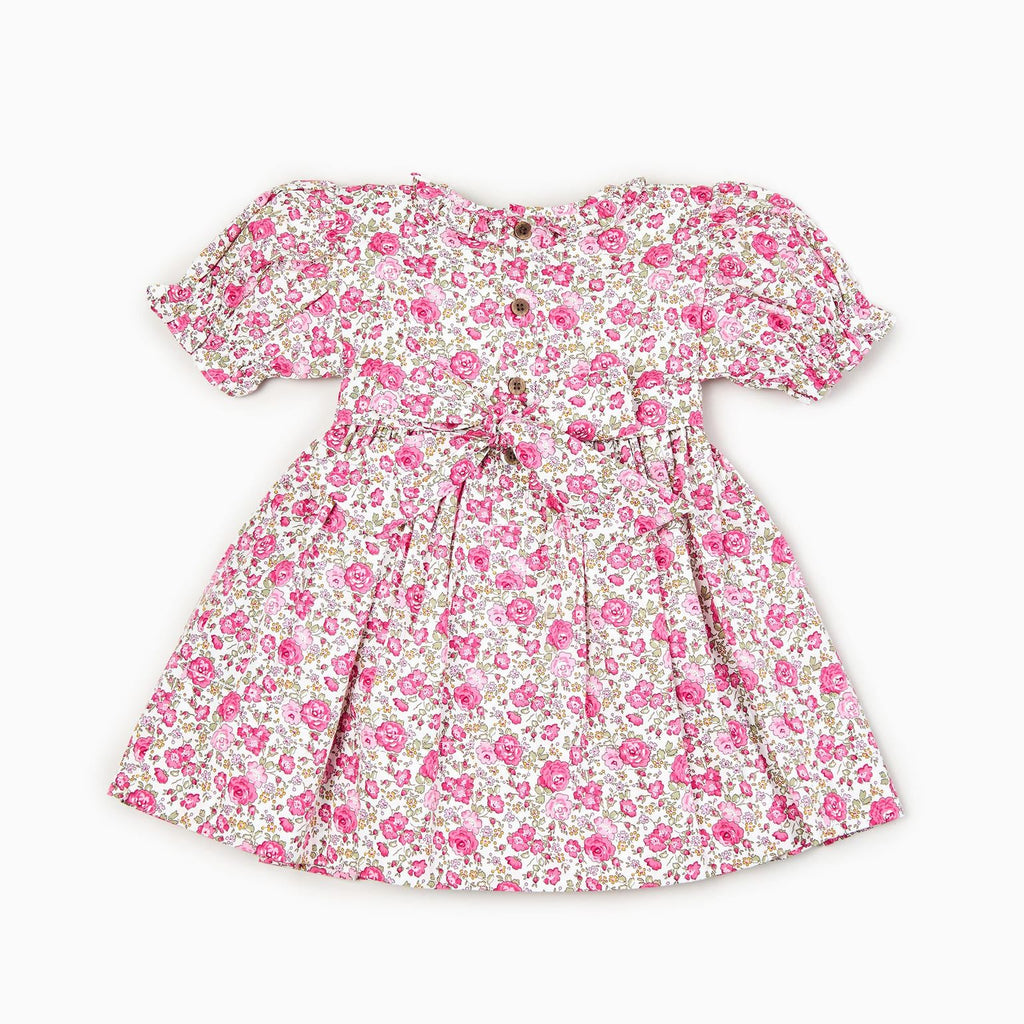 Pink Roses Hand smocked Dress