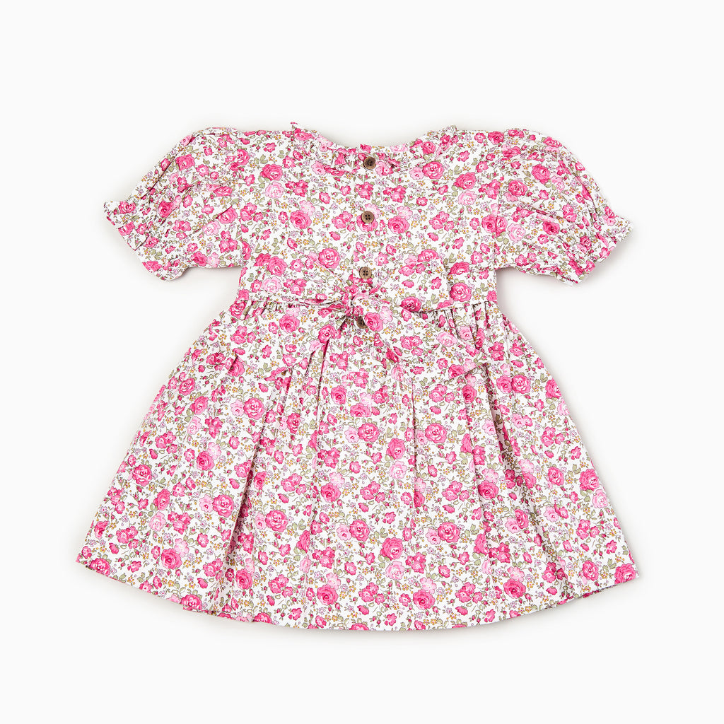 Pink Roses Hand smocked Dress