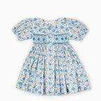 Ditsy Blue Roses Hand smocked Dress