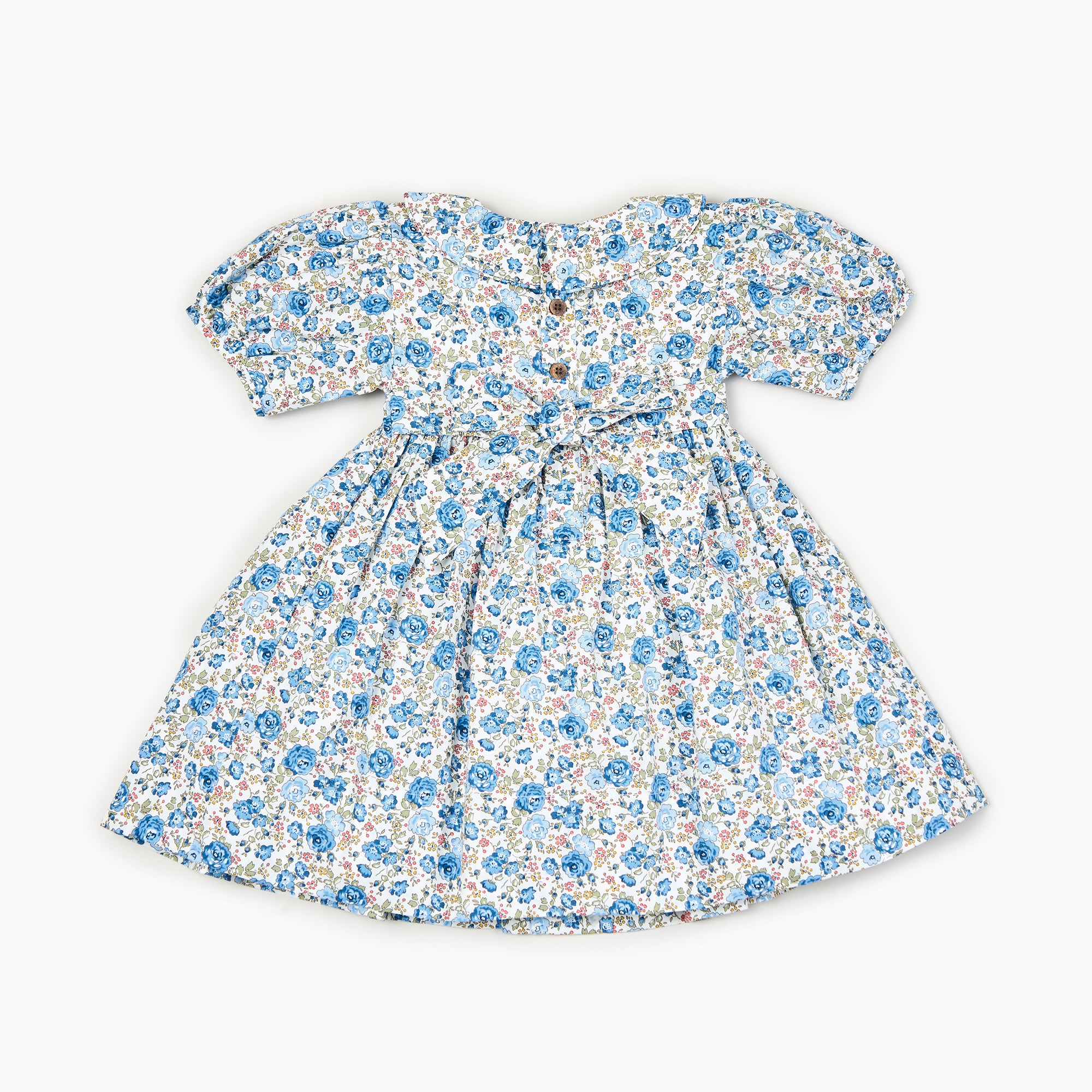 Ditsy Blue Roses Hand smocked Dress