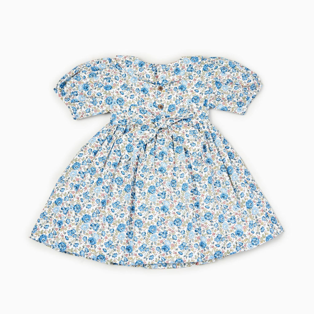 Ditsy Blue Roses Hand smocked Dress